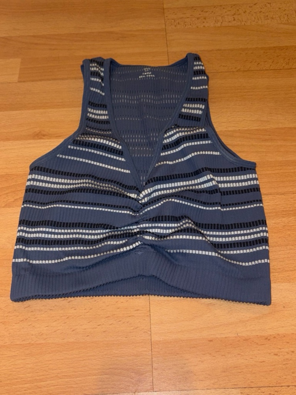 Aerie Striped Ribbed Twist-Front Tank Top - Blue